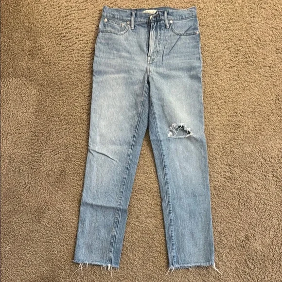 Women's Distressed Blue Jeans - Picture 1 of 6